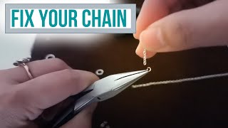 How to FIX a BROKEN CHAIN NECKLACE  DIY Jewellery Repair [upl. by Eelah]