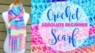 How To Crochet A Scarf for the Absolute Beginner [upl. by Kir515]