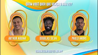 🔴BBB22 AO VIVO AGORA ELIMINAÇÃO PAREDÃO ARTHUR DG ou ELI QUEM SERÁ O ÚLTIMO ELIMINADO RESULTADO [upl. by Naylor]