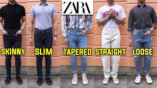 COMPLETE Guide To Zara Jeans  Which Fit Is Best Slim Skinny Tapered Straight Loose [upl. by Rodnas]