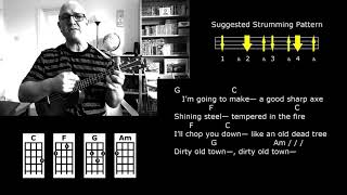 Dirty Old Town  Ewan MacColl  Dubliners  Ukulele StrumAlong Lesson  Jez Quayle [upl. by Pasquale]