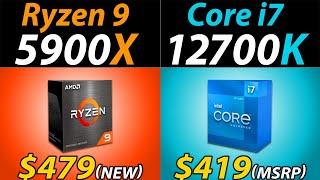 Ryzen 9 5900X Vs i712700K  How Much Performance Difference [upl. by Edlin]