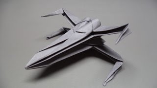 How to Fold an Origami Star Wars Xwing Starfighter [upl. by Carlee]