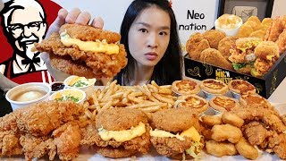 KFC ALL CHEESE FEAST 2 Mac N Cheese Zinger Crunchy Fried Chicken  Mukbang w Asmr Eating Sounds [upl. by Laetitia692]