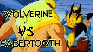 Wolverine Vs Sabretooth  XMEN  90s Cartoon [upl. by Elianore100]