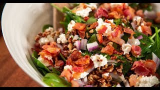 Spinach Salad with Hot Bacon Dressing [upl. by Ardnosal]