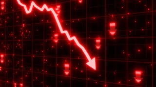 Stock Market Crash of Red Arrow Graph Going Down Into Recession 4K 60fps Wallpaper Background [upl. by Pasol]