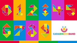 PUZZLES TANGRAM  NÚMEROS del 0 al 9  By CARA BIN BON BAND [upl. by Alfons]