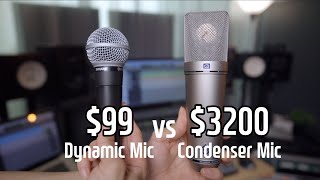 Dynamic Mic vs Condenser Mic for Recording Vocals I Shure SM58 vs Neumann U87 [upl. by Harlie]