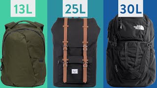 Ultimate Backpack Size Guide  What Size Backpack Do I Need for School Work or Commuting [upl. by Leahcimed]