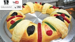 Cómo hacer ROSCA DE REYES  VickyRecetaFacil [upl. by Pepe]