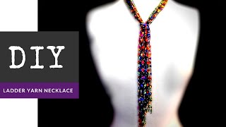 Ladder Yarn Scarf Necklace DIY with The Bead Place [upl. by Sarajane]