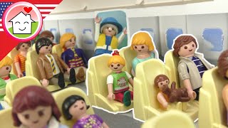 Playmobil Engish The Hauser Family on the Plane – Flight to London [upl. by Alliehs593]