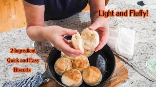 2 Ingredient Biscuits Step By Step Instructions [upl. by Mcclimans]