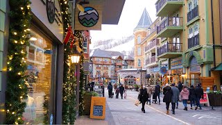 Blue Mountain Village and Holiday Magic Lights in Ontario Canada 4K walking video [upl. by Raama]