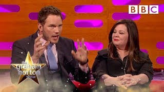 Melissa McCarthy and Chris Pratts first head shots  The Graham Norton Show  BBC [upl. by Frederic]