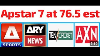 Apstar 7 at 765 est C band New TP list amp channel list ARY digital network AXN HBO Star Sport [upl. by Bulley]