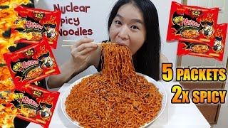 NUCLEAR FIRE NOODLES CHALLENGE • Mukbang • Eating Show [upl. by Ikila]