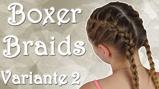 Boxer Braids  Variante 2  Französischer Zopf  haareflechten [upl. by Yerot]