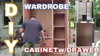 WARDROBE CABINET WITH DRAWER AND HANGING ROD [upl. by Adrahc]