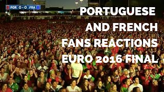 Portuguese and French fans reactions during match  Euro 2016 Final [upl. by Ayerdna583]