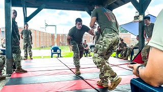 Army wrestling FIRST TO A TAKEDOWN [upl. by Esaj]