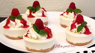 MINI CHEESECAKES SIN HORNO  mesa de postres [upl. by Valenza]