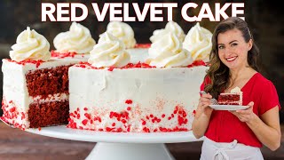 RED VELVET CAKE RECIPE with Cream Cheese Frosting [upl. by Jowett484]