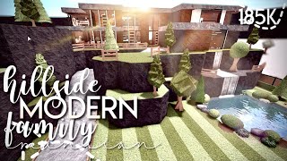 ROBLOX  Bloxburg Hillside Modern Family Mansion 185k  NO LARGE PLOT  House Build [upl. by Aivatnuahs]