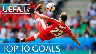 Top ten UEFA EURO 2016 goals [upl. by Artimas]