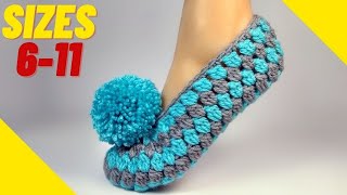 Fast amp EASY Crochet Slippers [upl. by Werdma88]