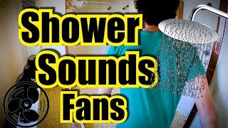 4 Running Shower Sounds with 4 Fan Sounds and Dark Screen  White Noise ASMR Sleep Sounds [upl. by White]