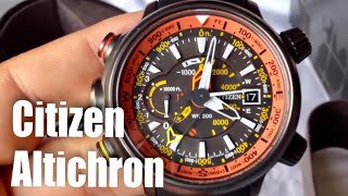 Citizen EcoDrive Promaster Altichron Solar Compass Watch Review [upl. by Notfol]