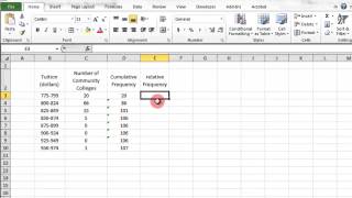 Excel Cumulative Frequency and Relative Frequency [upl. by Gregor]