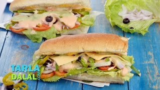 Veg Sub Sandwich Recipe by Tarla Dalal [upl. by Zelle]