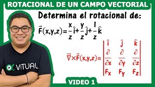 Rotacional de un campo vectorial en coordenadas cartesianas 1 Vitual Universitario [upl. by Marylou940]