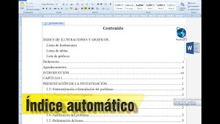 Como insertar índice automático en WORD  la mejor explicación [upl. by Aronoff]