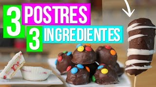 3 Postres con 3 Ingredientes SIN HORNO  RebeO [upl. by Cornel]