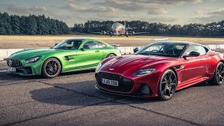 Aston Martin DBS Superleggera vs MercedesAMG GT R  Drag Races  Top Gear [upl. by Ruyle]