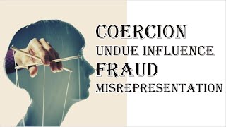 Coercion Undue Influence Fraud Misrepresentation  Indian Contract Act 1872  Law Guru [upl. by Daph]