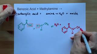 Benzoic Acid  Methylamine   Amide Reaction [upl. by Nede]