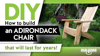 DIY  How to build a COMFORTABLE Adirondack Chair  RealCedarcom [upl. by Eliades]