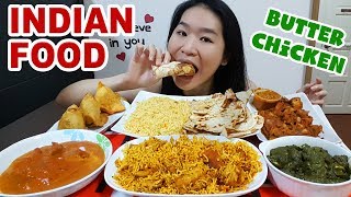 INDIAN FOOD FEAST Butter Chicken Naan Biryani Curry Samosa amp Palak Paneer • Mukbang Eating Show [upl. by Eleik]