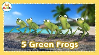 Five Green Frogs  Original Kids Song [upl. by Naginnarb646]