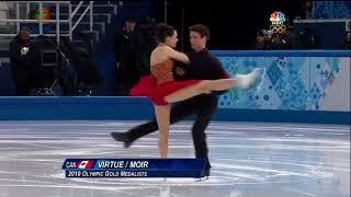 Tessa Virtue and Scott Moir kiss during Sochi 2014 FD warmup [upl. by Reema146]