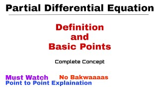 1 Partial Differential Equation  Basic Points  PDE [upl. by Tobey]