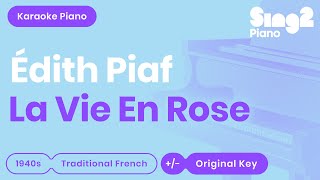 Édith Piaf  La vie en rose Karaoke Piano [upl. by Chalmer]