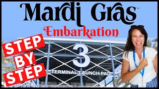 Carnival Mardi Gras Cruise Terminal EMBARKATION PROCESS [upl. by Irrahs]