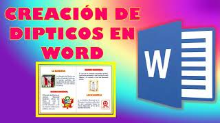 COMO CREAR UN DÍPTICO EN WORD [upl. by Anauqaj]