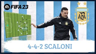 Scaloni 442 Argentina FIFA 23 Tácticas [upl. by Acnoib886]